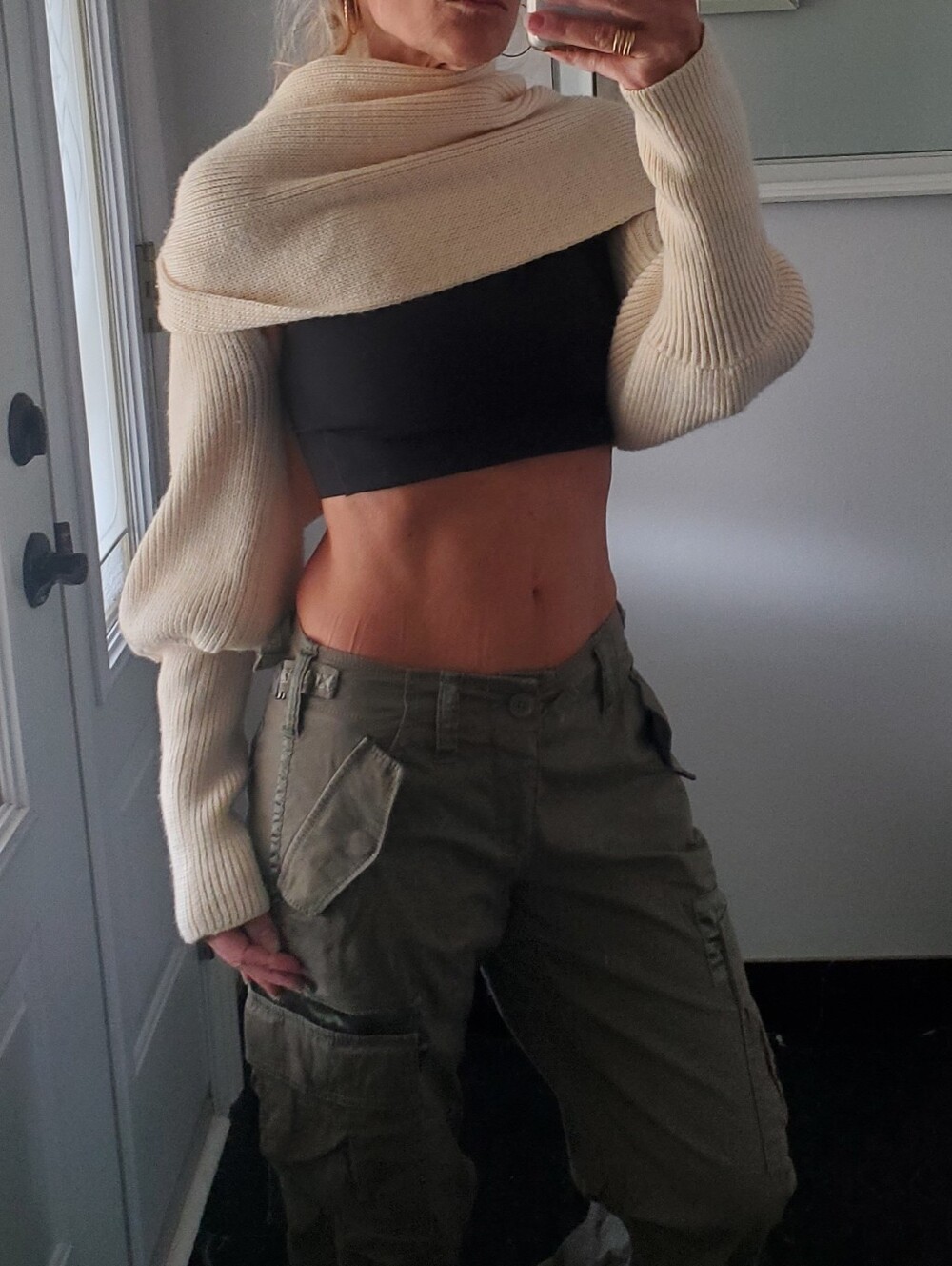 Knit Long Scarf With Sleeves Shrug Bolero
